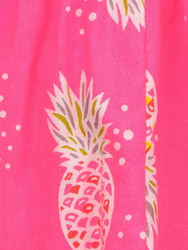 Lilpicks Floral print Top and Pink Pineapple Print Shorts set