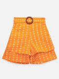 Lilpicks Pink And Yellow Polka Print Pack Of 2 Shorts