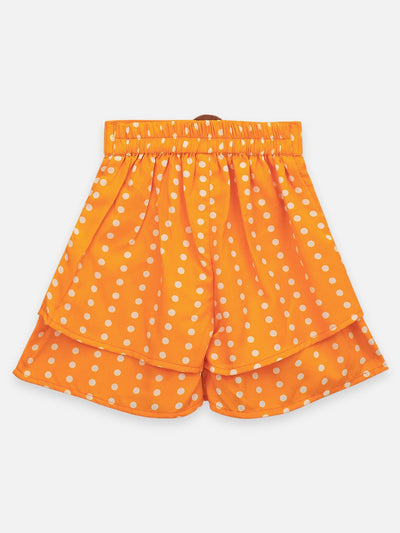 Lilpicks Pink And Yellow Polka Print Pack Of 2 Shorts