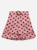 Lilpicks Blue And Peach Polka Print Pack Of 2 Shorts