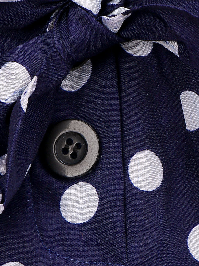 Lilpicks Blue And Peach Polka Print Pack Of 2 Shorts