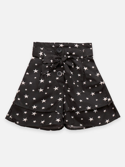 Lilpicks Black And Pink Polka Print Pack Of 2 Shorts