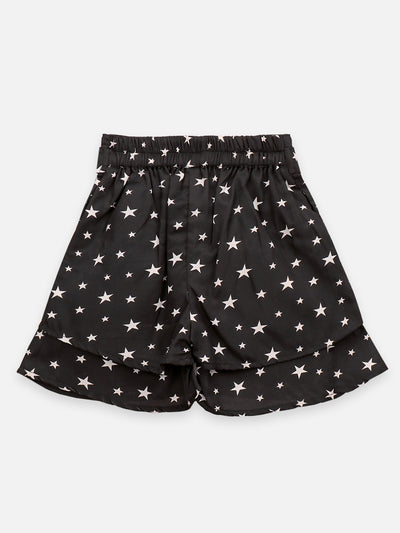 Lilpicks Black And Pink Polka Print Pack Of 2 Shorts