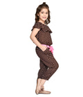 Brown Polka Jumpsuit with Neon Belt