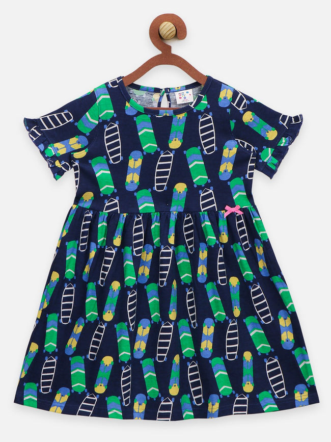 Lilpicks Auto and Skateboard Print Pack of 2 Dress