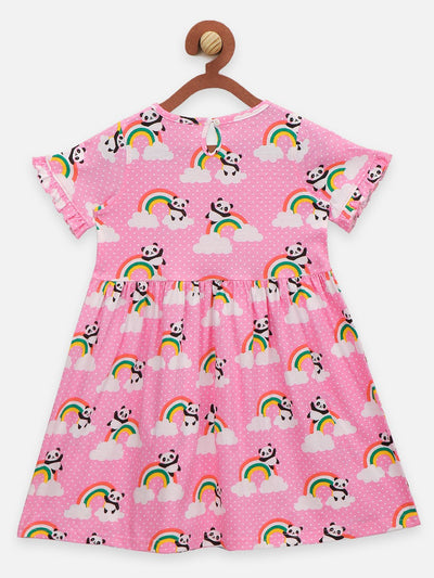 Lilpicks Floral and Panda Print Pack of 2 Dress