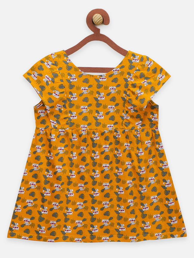 Lilpicks Cat and Elephant Print Pack of 2 Dress