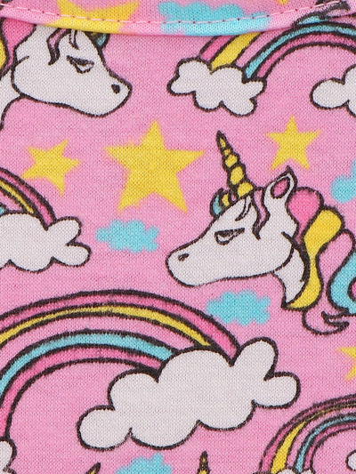 Lilpicks Floral and Unicorn Print Pack of 2 Dress