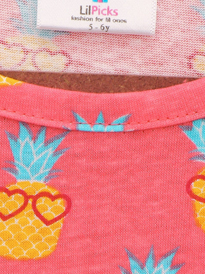 Lilpicks Cool Pineapple Print Shorts Nightsuit