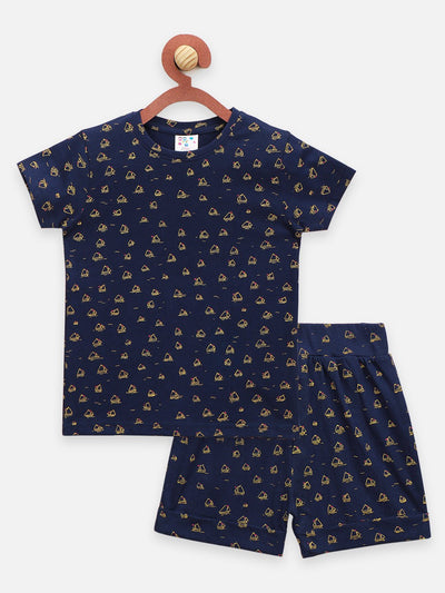 Lilpicks Yacht Print Shorts Nightsuit