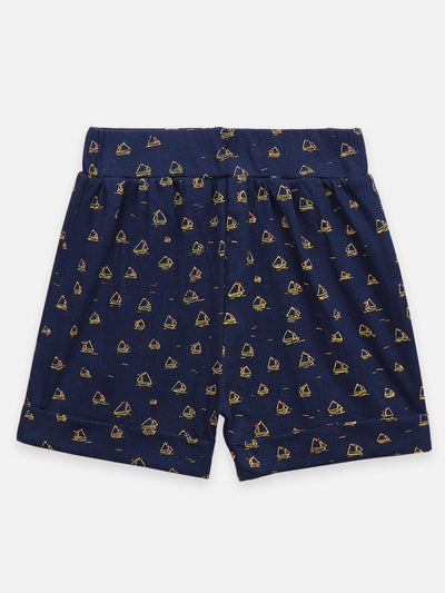 Lilpicks Yacht Print Shorts Nightsuit