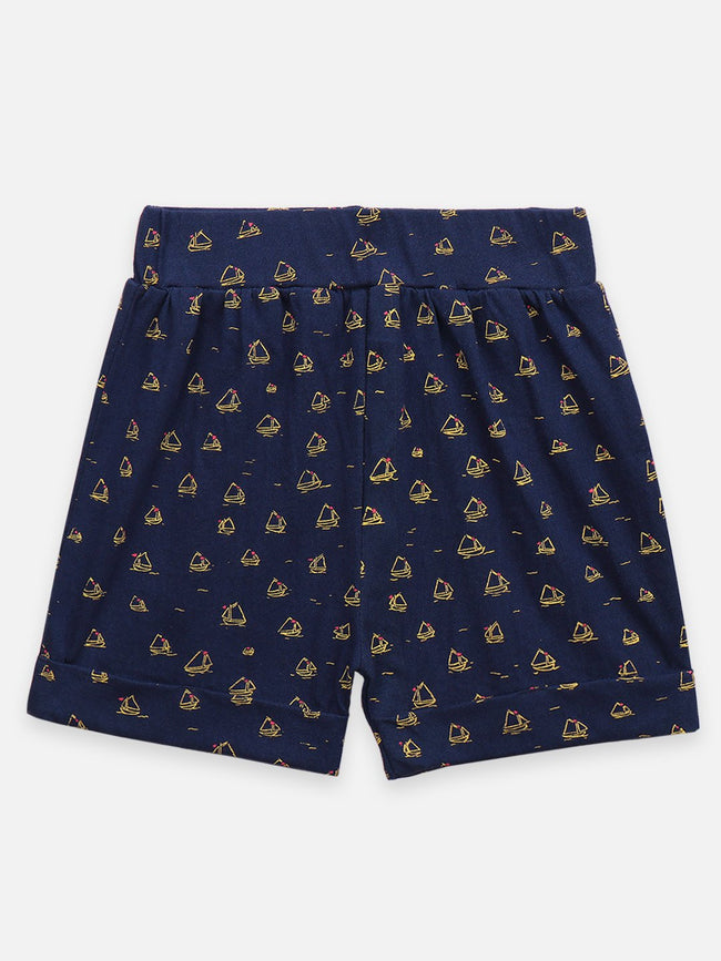 Lilpicks Yacht Print Shorts Nightsuit