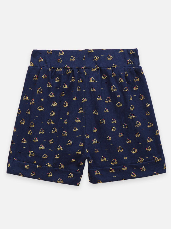 Lilpicks Yacht Print Shorts Nightsuit