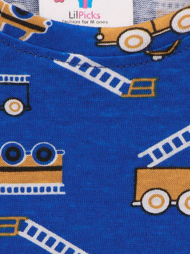 Lilpicks Crane Print Shorts Nightsuit