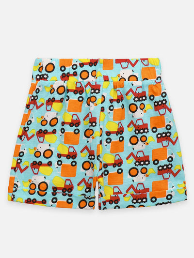 Lilpicks Vehicle Print Shorts Nightsuit