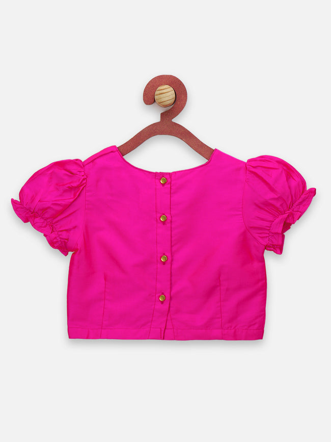 Floral Sharara Saree with Pink Choli