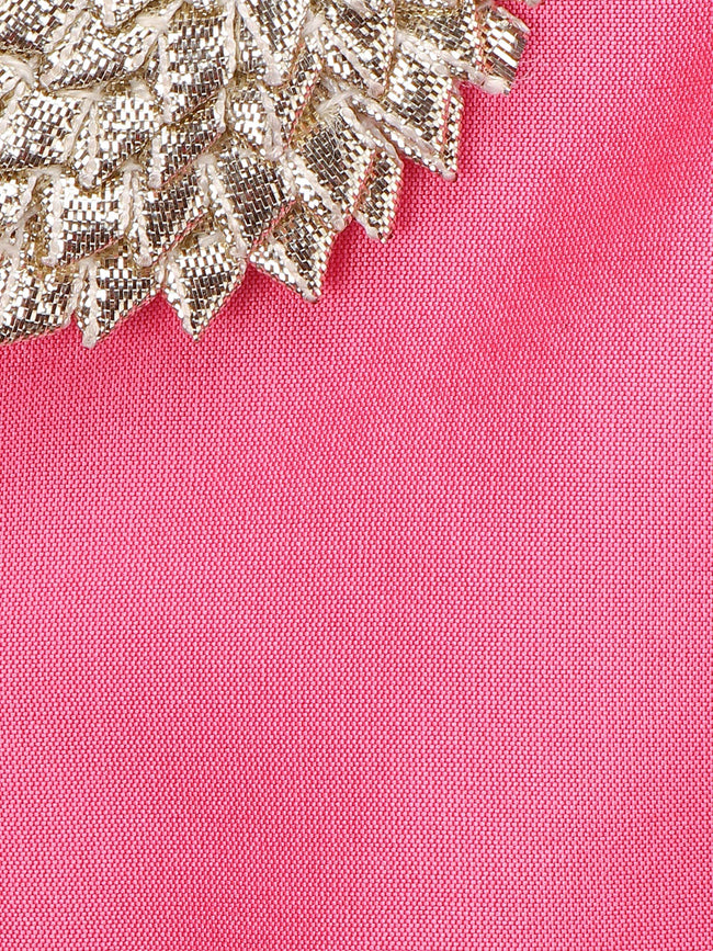 Blue Floral Sharara Saree with Pink Choli