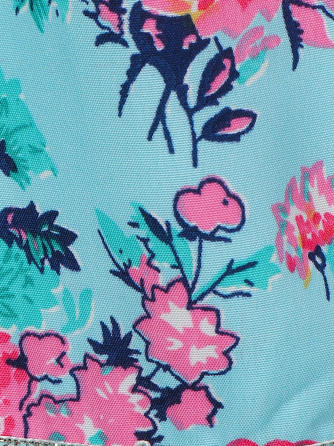 Blue Floral Sharara Saree with Pink Choli