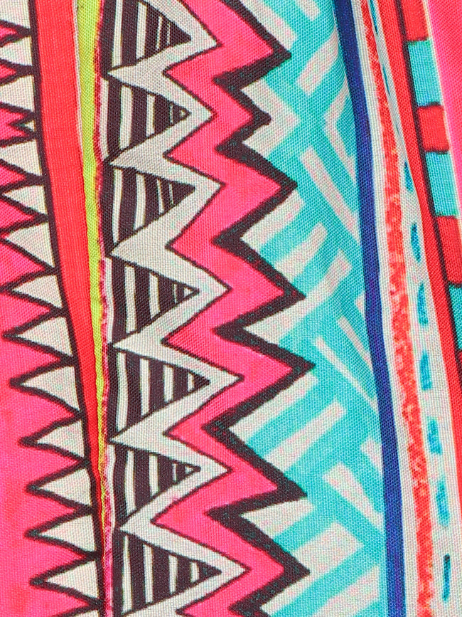 Aztec Print Sharara Saree with Neon Striped Choli