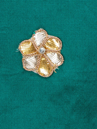 Printed Lehenga with Teal Green Choli and Ruffle Dupatta