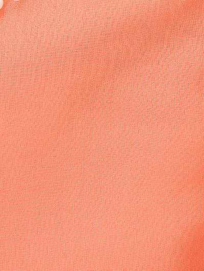 Bright Floral Green Lehenga with Peach One side Shoulder Choli