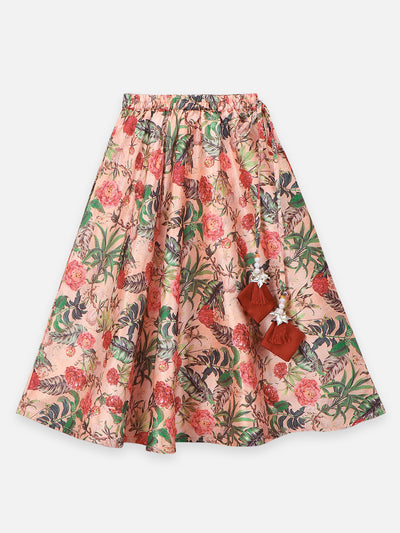 Jungle Print Flared Lehenga with Ruffled Choli