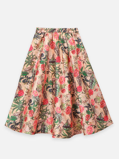 Jungle Print Flared Lehenga with Ruffled Choli