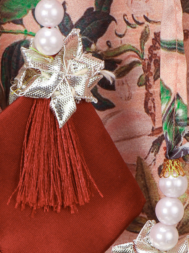 Jungle Print Flared Lehenga with Ruffled Choli