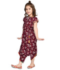 Wine Floral Gota Ethnic Jumpsuit