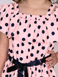 Peach Polka Fit and Flare Dress