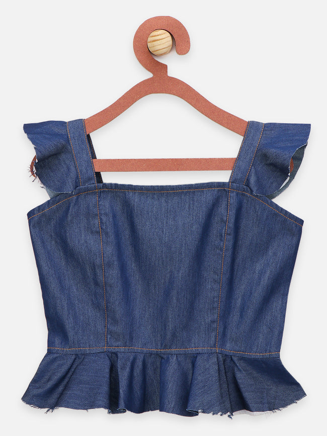 Rough Look Corset Top with Flared Culottes Co-ord set