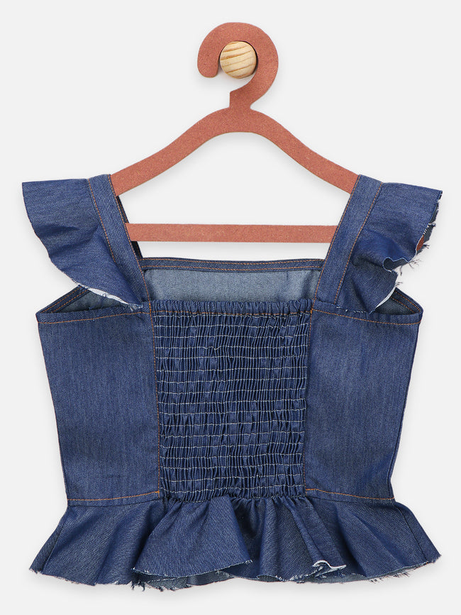 Rough Look Corset Top with Flared Culottes Co-ord set