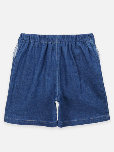 Rainbow Crop top with Denim shorts Co-ord Set