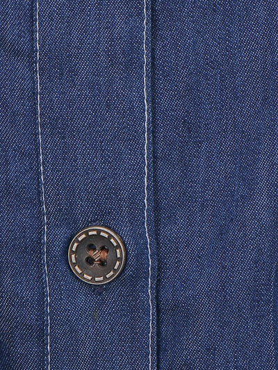 Denim Fit and Flared Smocking Dress