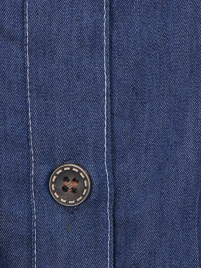 Denim Fit and Flared Smocking Dress