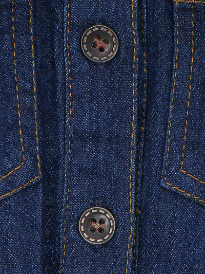 Denim Boat Neck fit and Flare Dress