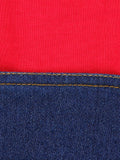 Red Tee with Denim Dungaree Set