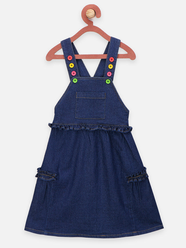 Red Tee with Denim Dungaree Set