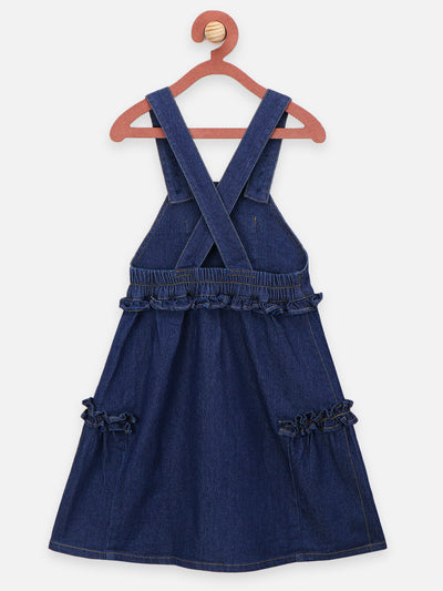 Red Tee with Denim Dungaree Set