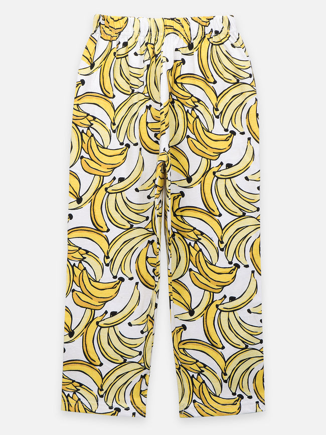 LilPicks Black Tshirt with Banana Print Nightsuit