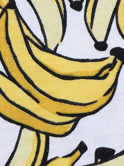 LilPicks Black Tshirt with Banana Print Nightsuit