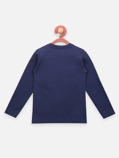 LilPicks Navy Tshirt with Cactus Print Nightsuit