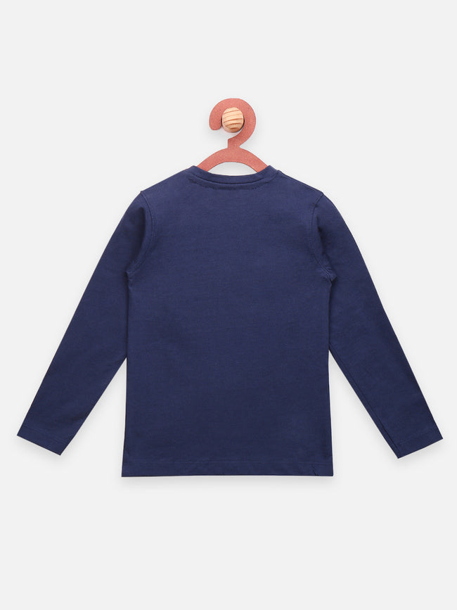 LilPicks Navy Tshirt with Cactus Print Nightsuit