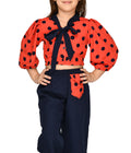 Polka Flounce Top with Pocket Pant Set
