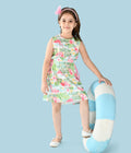 Flammingo Print Waist cut out Dress