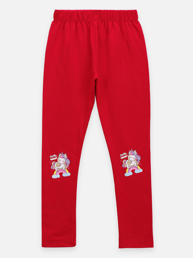 Unicorn Black Red Pack of 2 Leggings