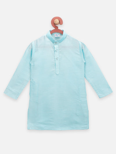 Sky Blue Plain Kurta Pyjama Set