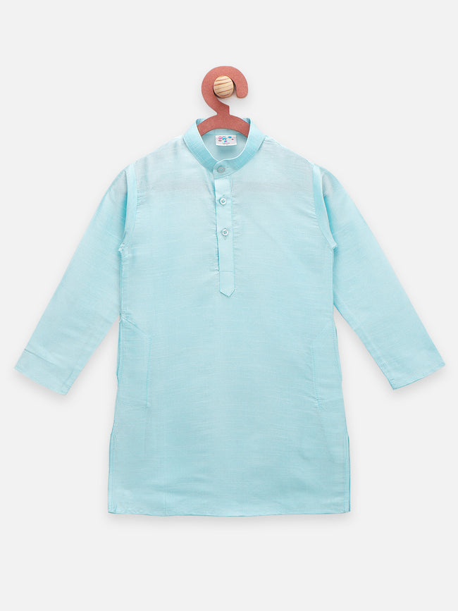 Sky Blue Plain Kurta Pyjama Set