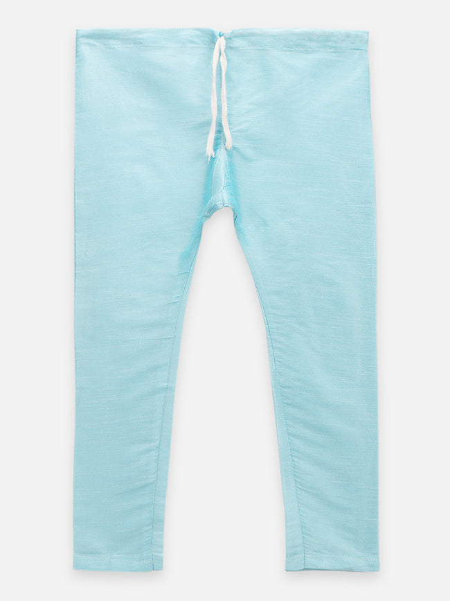 Sky Blue Plain Kurta Pyjama Set