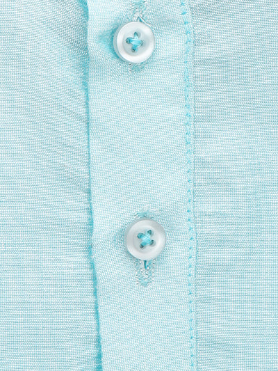 Sky Blue Plain Kurta Pyjama Set